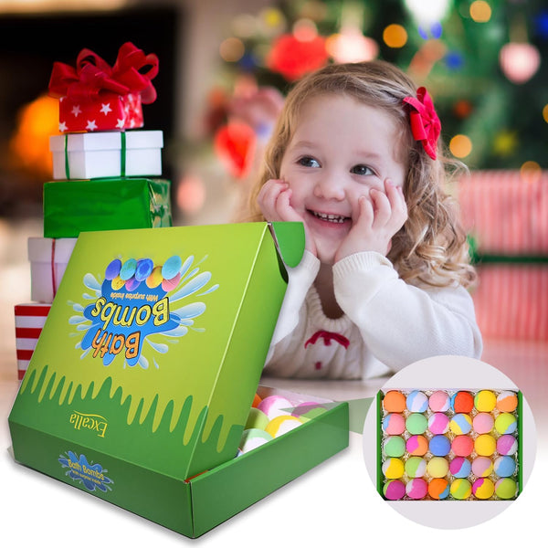 Bath Bombs for Kids with Toys Inside for Girls Boys - 30 Pack Bath Bombs Gift Set with Surprise, Kids Safe Bubble Bath Fizzy Balls Halloween