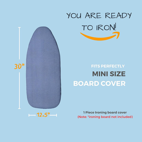 12.5 X 30 inch Smart Table top Ironing Board Cover and Pad with Standard Size, Fits Small, Mini Board, Easy Placement, Extra Thick Padding,
