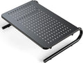 HUANUO Monitor Riser for Desk, Laptop Stand with Vented Steel Shelf, Black Black 1