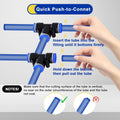 Push to Connect Fittings 3/8" X 1/4" X 3/8" OD Reducing Tee- 6 PCS 3/8" X 1/4" OD Quick Connect Air Hose Fittings - Reducing Straight Union