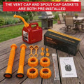 Gas Can Spout Replacement Kit, Gas Can Nozzle Replacement (2 Kit-Yellow) All gaskets are installed and ready to use upon receipt. For 1/2/5/10