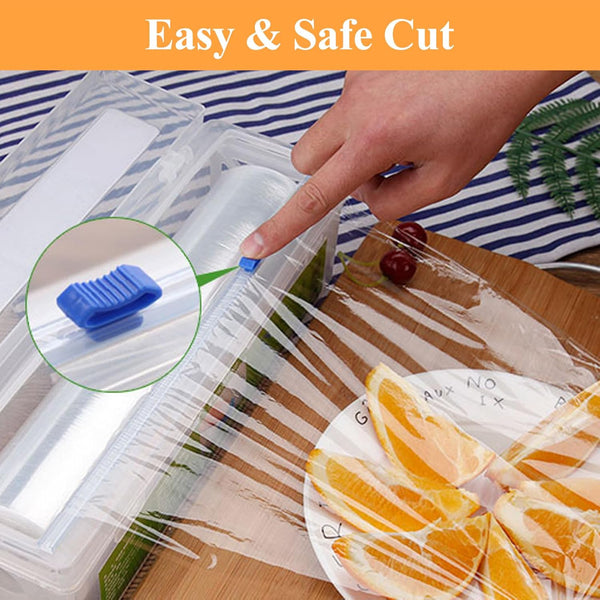 Plastic Wrap Cutter Slide Cutter - Reusable Snap-On Sliding Cutter Fit 12 Inch Plastic Wrap Foil Wax Paper Parchment Paper Barbecue Paper Baking