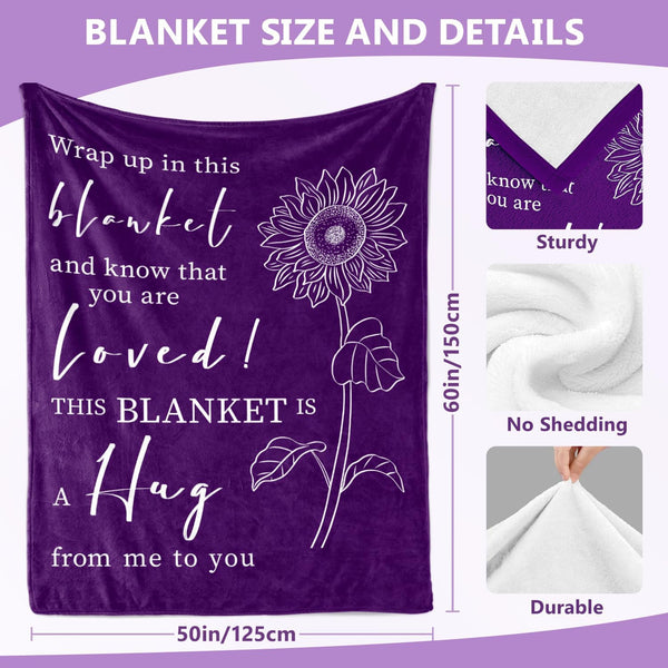 Get Well Gifts for Women after Surgery - Hug Blanket - Thinking of You Gift for Mom Friend Sister - Feel Better Inspirational Gifts for Women -
