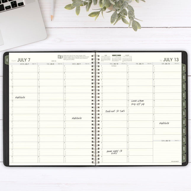 AT-A-GLANCE Planner 2025-2026 Academic, Weekly & Monthly, Quarter-Hourly Appointment Book, 8-1/4" X 11", Large, Monthly 