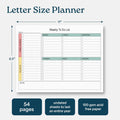Large Weekly Planning Pad and Matching Notepad, 52 Letter Size Tear-Off Sheets, 8.5' X 11' Undated Weekly Desk Planner Pad, Daily Schedule, to Do