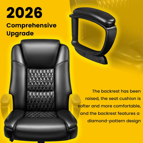 OFIKA Home Office Chair, 400LBS Big and Tall Computer Chair Heavy Duty Design, Ergonomic High Back Cushion Lumbar Back Support, Adjustable