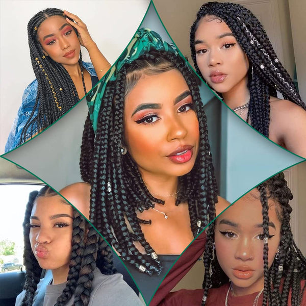 Braiding Hair 16 Inch Pre stretched Braiding Hair Extensions Yaki Hot Water Synthetic Hair(16nch,3Packs Natural black) 1B# 16 Inch(Pack of 3)