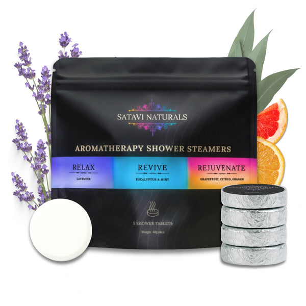 Shower Steamers Aromatherapy Variety (5 Pack) – Lavender, Eucalyptus Mint & Citrus Shower Bombs – Natural Essential Oil Spa Tablets, Individually