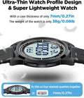 Beeasy Digital Watch Waterproof with Stopwatch Alarm Countdown Dual Time, Ultra-Thin Super Wide-Angle Display Digital Wrist Watches for Men Women