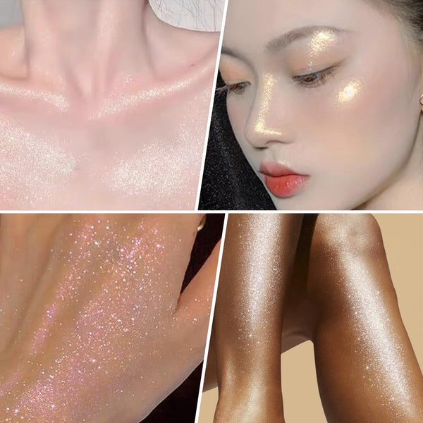 UCANBE 3 Pcs Body Glitter Highlighter Shimmer Drops, Dewy Glow Set Multi-Color Set