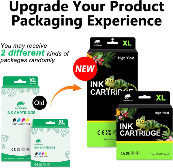 COLORETTO Remanufactured Printer Ink Cartridge Replacement for HP 63XL to use with Envy 4520 4516 Officejet 5255 5258 DeskJet 1112 3632 3639 1112