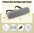 Lumbar Roll Pillow for Lower Back, Lumbar Support Foam Roll Cushion with Pillowcase and Upgraded Strap for Office, Chair, Car, Seat Pain Relief &