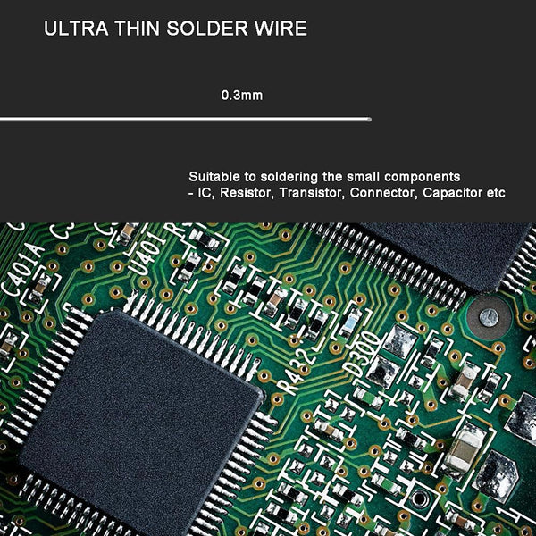 Ultra-Thin Solder Wire 0.01In 0.3Mm Rosin Core Flux 2.5, Lead Free Solder Wire Sn99 Ag0.3 Cu0.7 Flow 50G Electronics Soldering Electric Solder