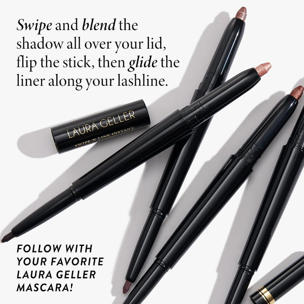 LAURA GELLER NEW YORK Swipe-N-Line Dual-Ended Eyeshadow + Eyeliner - Warm (Bronze/Copper) - Cream Eyeshadow & Smooth Glide Eyeliner - Waterproof &
