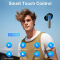 Wireless Earbuds Bluetooth 5.3 Headphones,Noise Cancelling Earbuds with Deep Bass 60H Playback Stereo Ear Buds with Mic LED Display Charging Case