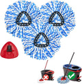 3 Pack Spin Mop Replacement Heads Compatible with O Cedar Rinseclean 2-Tank System, Microfiber Spin Mop Refills Replace Heads, Deep Cleaning,