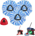 3 Pack Spin Mop Replacement Heads Compatible with O Cedar RinseClean 2-Tank System, Microfiber Spin Mop Refills Replace Heads, Deep Cleaning,