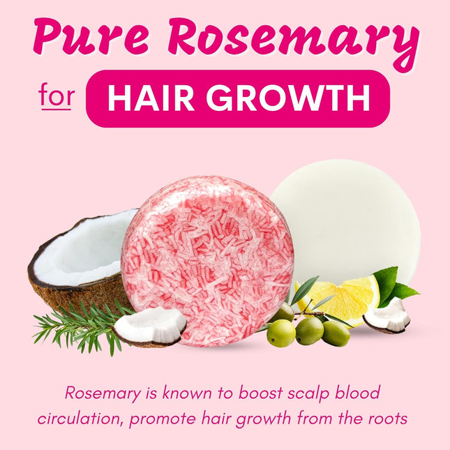 Muun Rosemary Shampoo and Conditioner Bar Set 3 - Natural Solid Hair Growth Soap