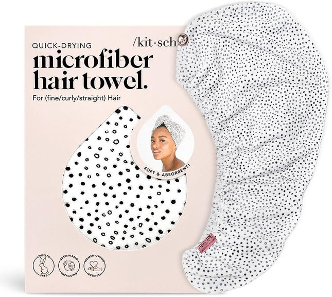 Kitsch Microfiber Hair Towel Wrap for Women - Microfiber Towel, Super Absorbent, Quick Dry, Anti-Frizz - for Long and Sh