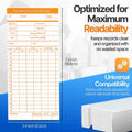 Flexzion Monthly Time Cards for Employees - Dual-Sided, Orange/Blue Attendance Tracker, 270-Piece Time Sheets Compatible with 6-Column Time Clock