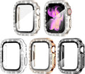Goton 4 Pack for Apple Watch Series 10 Screen Protector 46Mm Bling Case, Women Glitter Diamond Rhinestone Face Cover for Iwatch Accessories 46Mm