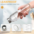 Glass Water Bottles with Lids 17 Oz, Clear Juice Bottles with Stainless Steel Cap, Reusable Glass Drinking Bottle for Juicing, Refrigerator,100%