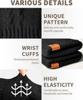Thermal Winter Gloves-Fleece Lining for Men Women Black