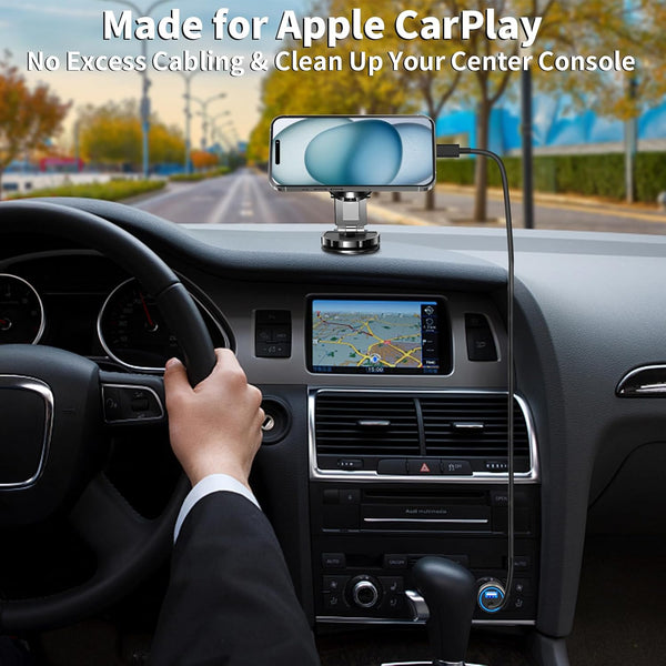 [Apple Mfi Certified] Phone 16 Car Charger Fast Charging, Caiinei 4.8A USB Power Cigarette Lighter USB-C Car Carplay Fast Charger + 6FT Type-C