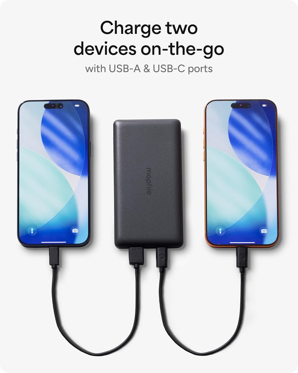Mophie Powerstation 2023 with PD Power Bank - 10,000 Mah Large Internal Battery, (2) USB-A Port and (1) 20W USB-C PD Fast Charging Input/Output