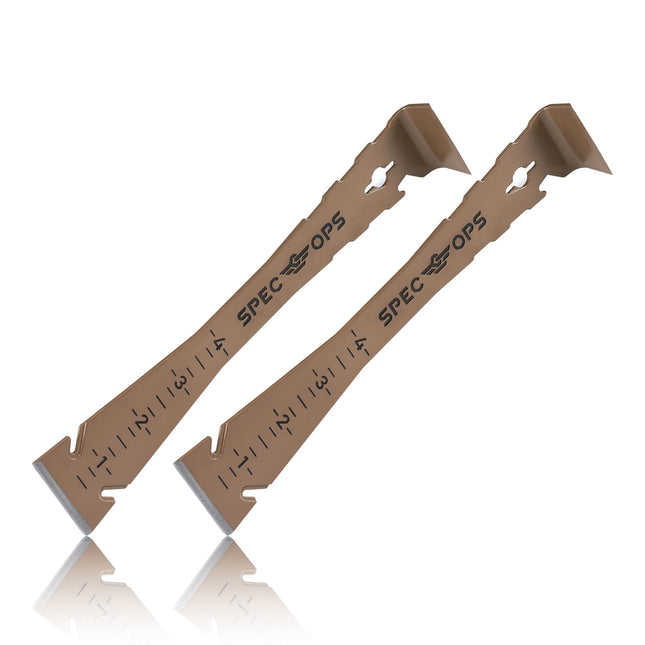 Spec Ops Tools 9.5" Trim Bar, Pry Bar, High Carbon Spring Steel, Built in Ruler and Pry Bar, Beveled Edges, Nail Puller,