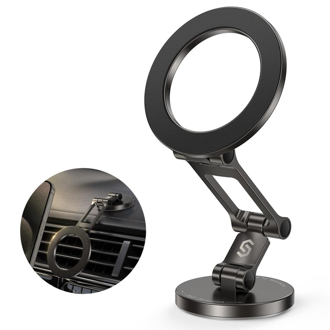 Syncwire Fits MagSafe Car Mount for Car Dash&Tesla Screen[All-Metal] Magnetic Phone Holder, [Flexible Three-axis]360° Ro