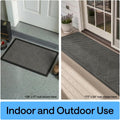 GORILLA GRIP 100% Waterproof All-Season WeatherMAX Doormat US Designed Natural Rubber, Stain Fade Resistant, Low Profile Indoor Outdoor Door Mats,