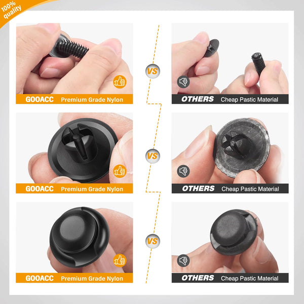 GOOACC 240PCS Bumper Retainer Clips Car Plastic Rivets Fasteners Push Retainer Kit 12 Popular Sizes Auto Push Pin Rivets Set -Door Trim Panel