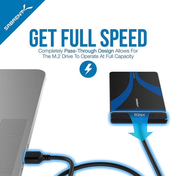 SABRENT M.2 SATA SSD to 2.5 Inch SATA III Aluminum Enclosure Adapter (EC-M2SA) [Not NVMe] M.2 to SATA