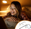 Brigtlaiff round Blue Light Blocking Glasses for Men Women, Computer Gaming TV Glasses anti Eyestrain with Metal Frame