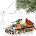 Window Bird Feeder with Strong Suction Cups, Clear Window Feeders for Outside - Transparent Bird House, Balcony Glass Mount, Acrylic Cat, Kids &