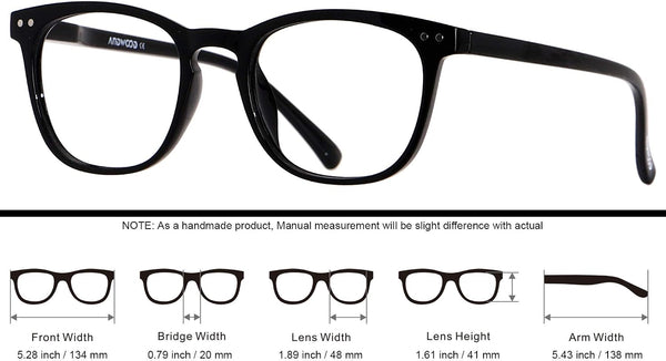 ANDWOOD Blue Light Blocking Glasses Women Men Computer Small Face Clear Bluelight Blocker Eyeglasses Frame Square Black | Anti-blue Light Lenses