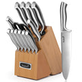 Kuisine Premium Sharp Knife Set,High Carbon Stainless Steel Sharper Blade Ergonomic Non-slip Handle,Kitchen Block Knife Set Chef Knife Block Set