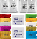 Luumxai 16 RFID Blocking Sleeves Set (10 Credit Card Holders & 4 Passport Protectors) Identity Theft Protection Secure Sleeves Set.Waterproof