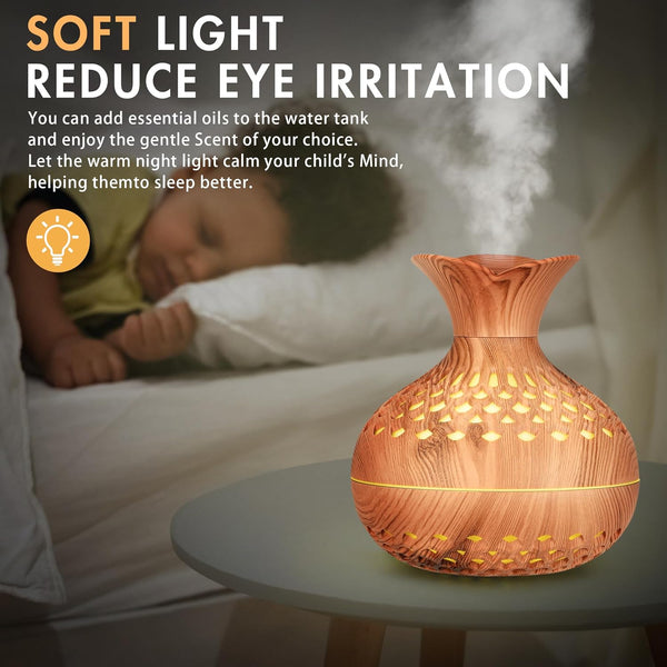 Mini Humidifier for Desk Bedroom Indoor Plant, 300 Ml Aromatherapy Diffuser Humidifier for Office Small Room, Quiet Colorful Night Light,