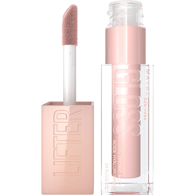 Maybelline Lifter Gloss, Hydrating Lip Gloss with Hyaluronic Acid, Ice, Pink Neu