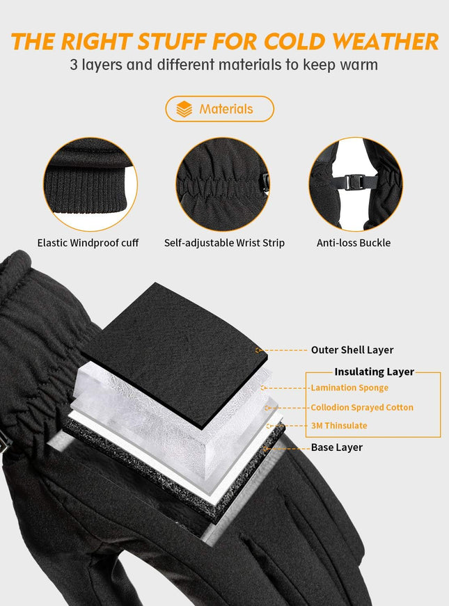 TRENDOUX Winter Gloves for Men Warm: 3M Thinsulate -20Ã¢ÂÂ Windproof Waterproo