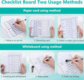 2Pcs Chore Chart for Kids to Do List Checklist Board Detachable Message Slider Schedule Planning Boards with 30Pcs Blank Checklist 4Pcs Cardstock