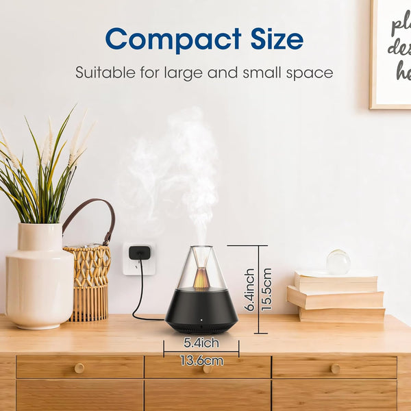 Essential Oil Diffuser, Modern Style Aroma Diffusers with Candle Light Remote Control, USB Powered 150Ml Ultrasonic Cool Mist Aromatherapy for