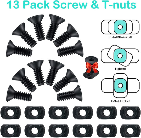 Polymer Picatinny Accessory Rail Single Picatinny Rail, 3 3 5 5 7 7 Slots, with 13 T-Nuts & 13 Screws & 2 Allen Wrench Black