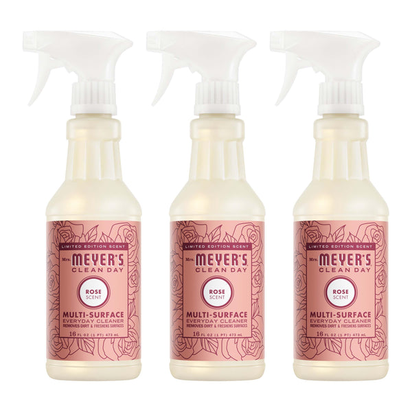 MRS. MEYER'S CLEAN DAY All-Purpose Cleaner Spray, Limited Edition Rose, 16 Fl. Oz - Pack of 3