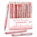 Four Candies Cute Pink Pens, Black Gel Ink, Rose - 12ct, 0.5mm Fine Point | Back to School Supplies, Nurse Essentials, Office Decor for Women,