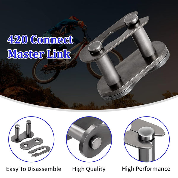420 Motorcycle Chain 132 Links - 420 Chain for 50 70 90 110 125cc 212cc TaoTao Coolster Apollo Baja Kazuma Chinese ATV, 420 Chain for Mini Bike Go
