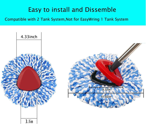 Spin Mop Replacement Heads Compatible with Ocedar RinseClean 2 Tank,3 Pack