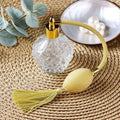 BOGZON 80ml Clear Crystal Vintage Style Perfume Bottle Gold Long Spray Tassels Atomizer Pump Refillable Glass Bottles Makeup Tool